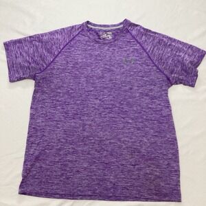 Under Armour HeatGear Activewear Purple Short Sleeve Shirt Size Medium